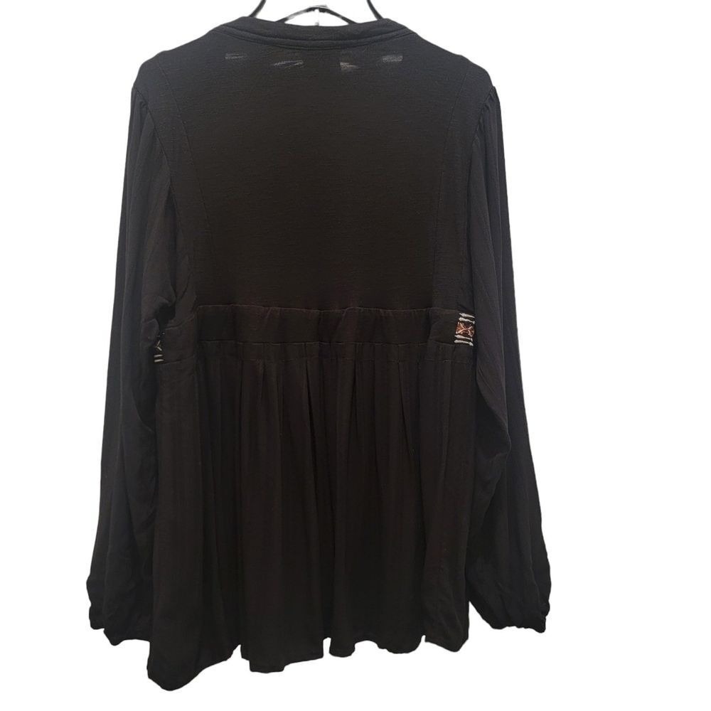 Knox Rose Small Boho Embroidered Peasant Cottage Floral Longsleeve‎ Flowy Top - Picture 2 of 12